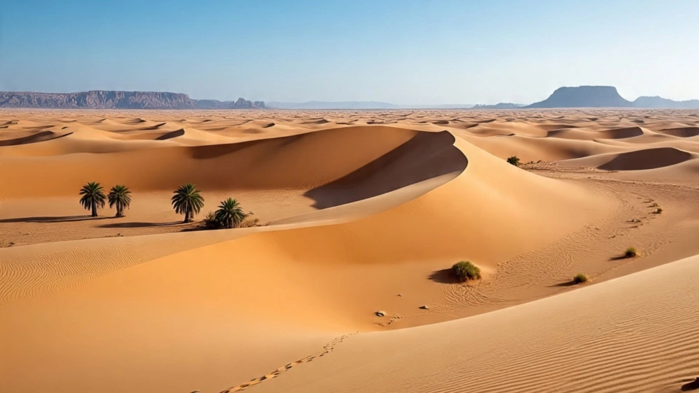 Ilustrasi padang pasir di Arab Saudi [Meta AI]